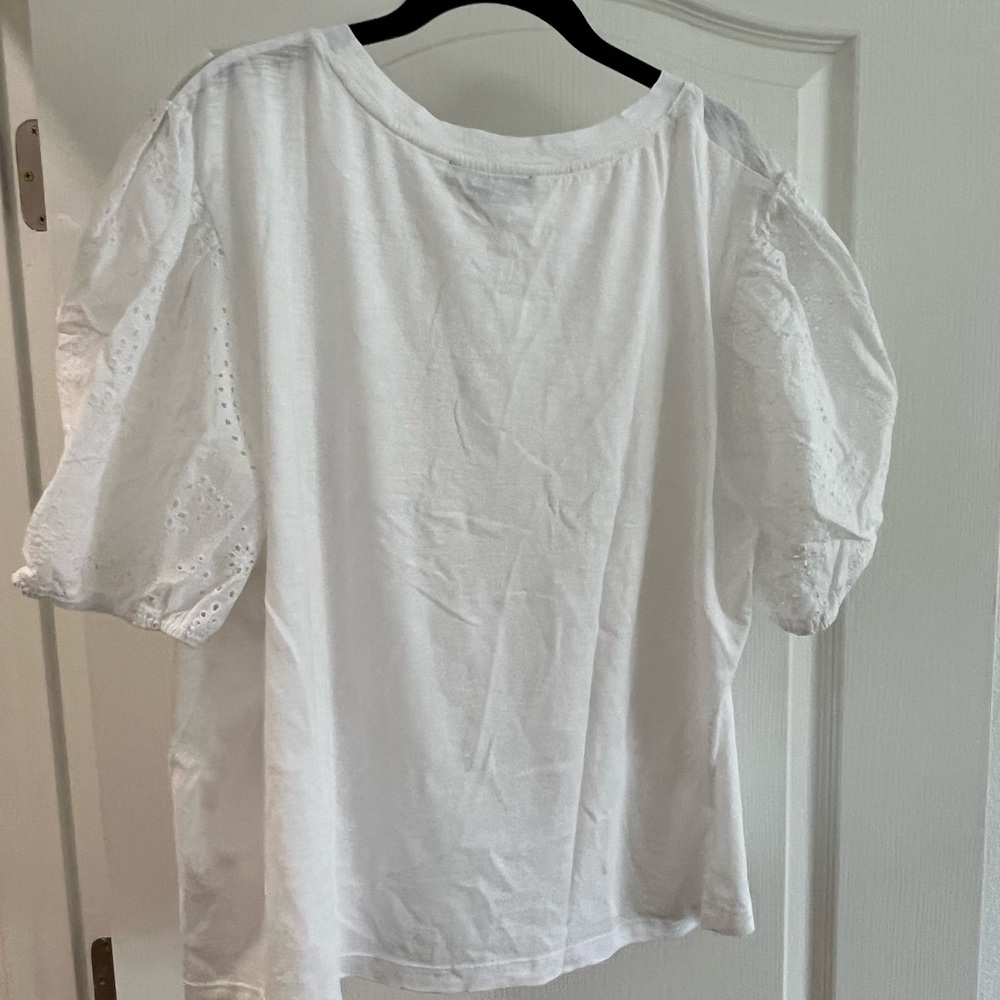 Sanctuary Not So Basic T-Shirt Short Eyelet Sleeve SZ 2X - Picture 5 of 5